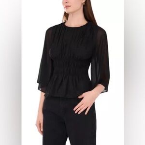 NWOT Parker Sheer Batwing Sleeve Blouse Size Medium